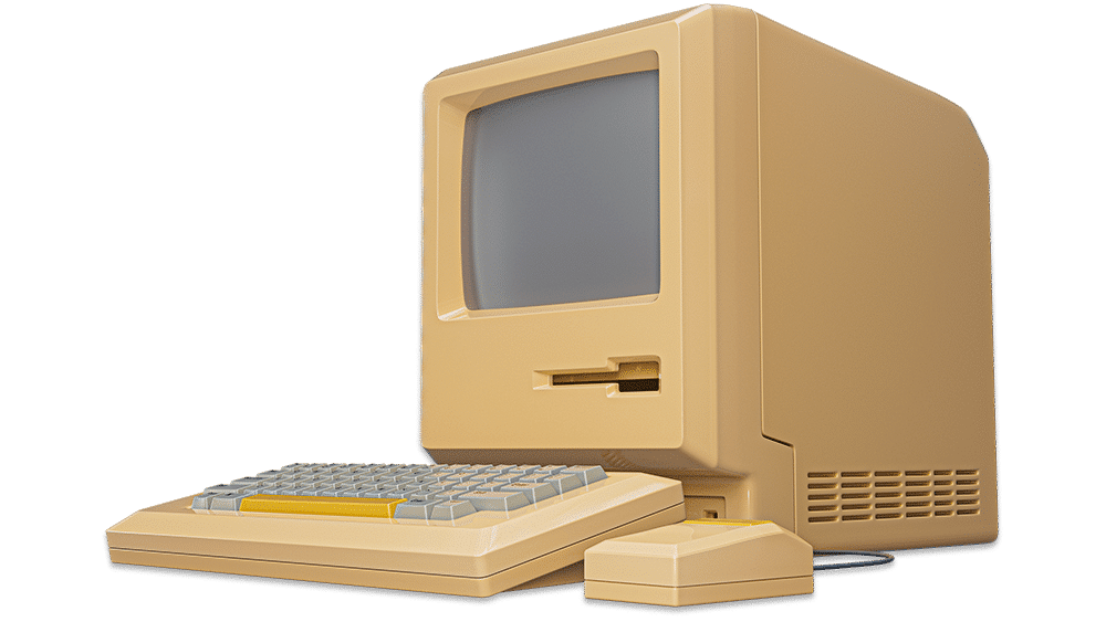 ein alter Computer als Metapher für die Geschichte des Internets