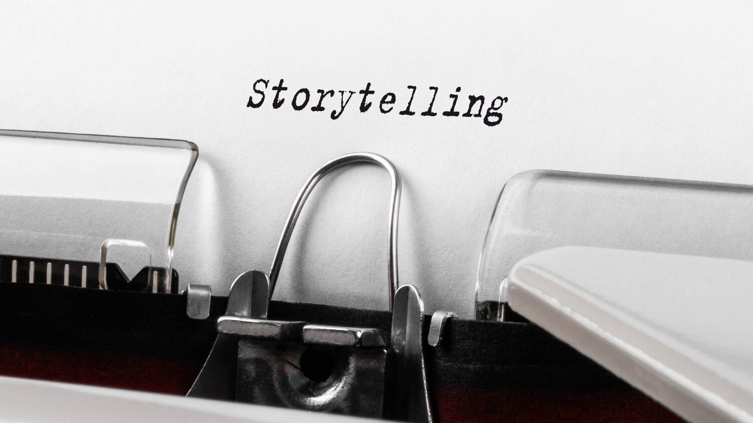 was eine website erfolgreich macht - storytelling schriftzug schreibmaschine